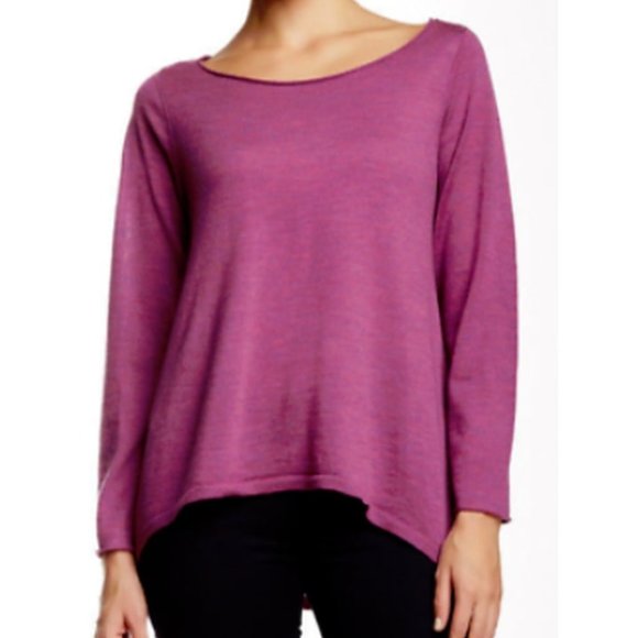 Eileen Fisher Sweaters - Eileen Fisher Ballet Neck Merino Wool Sweater Purple Women's Large